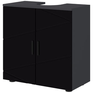 Mobile Sotto Lavabo Bagno per Piedistallo 60x30x60 cm in Legno Truciolare Nero