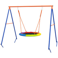 Altalena da Giardino a Nido per 1-2 Bambini  Rinforzato 196x172x180 cm in Metallo Multicolore