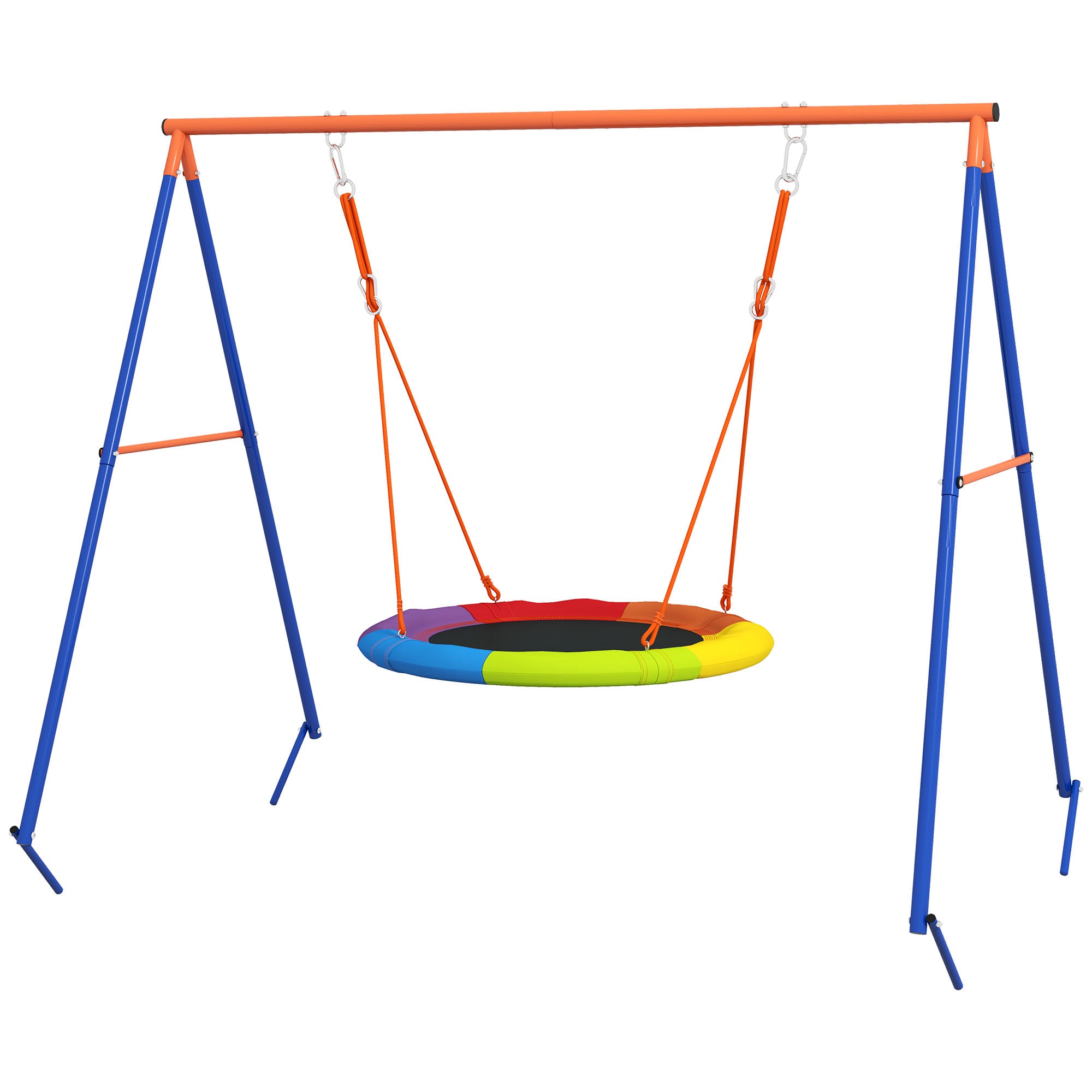 Altalena da Giardino a Nido per 1-2 Bambini  Rinforzato 196x172x180 cm in Metallo Multicolore