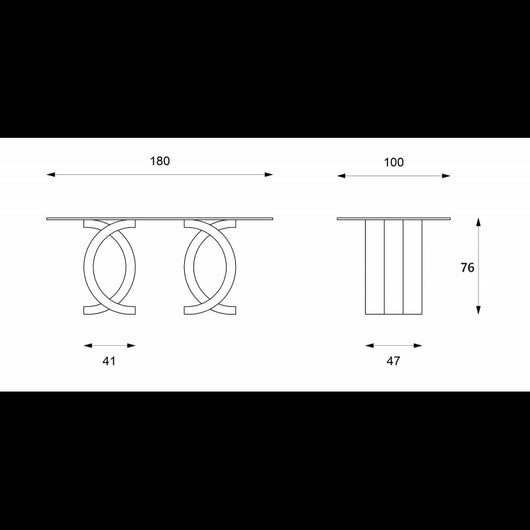 Tavolo Fisso 180 X 100 - Trasparente Olimpia Stones 