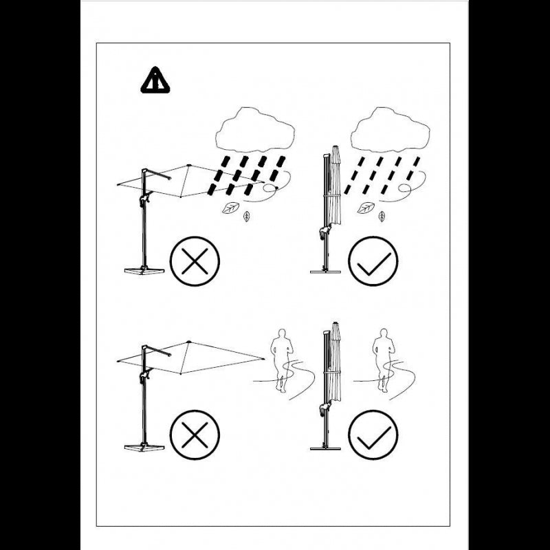 Ombrellone alluminio montana 4x4h2,95 bianco palo laterale