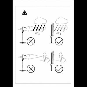 Ombrellone alluminio montana 4x4h2,95 bianco palo laterale