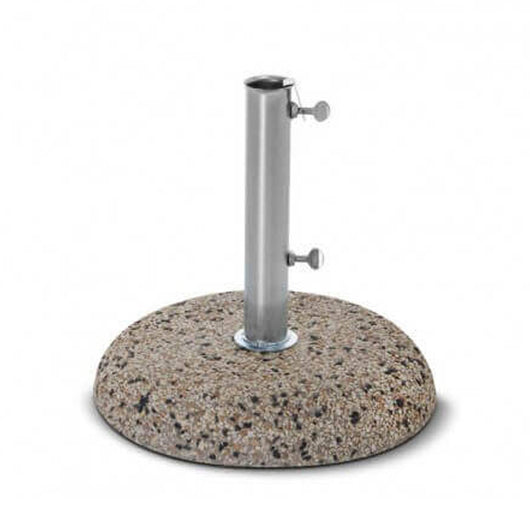 Base per ombrellone palo centrale in ghiaino lavato supporto Grigio base tonda da 25 kg con tubo Ø 45 mm