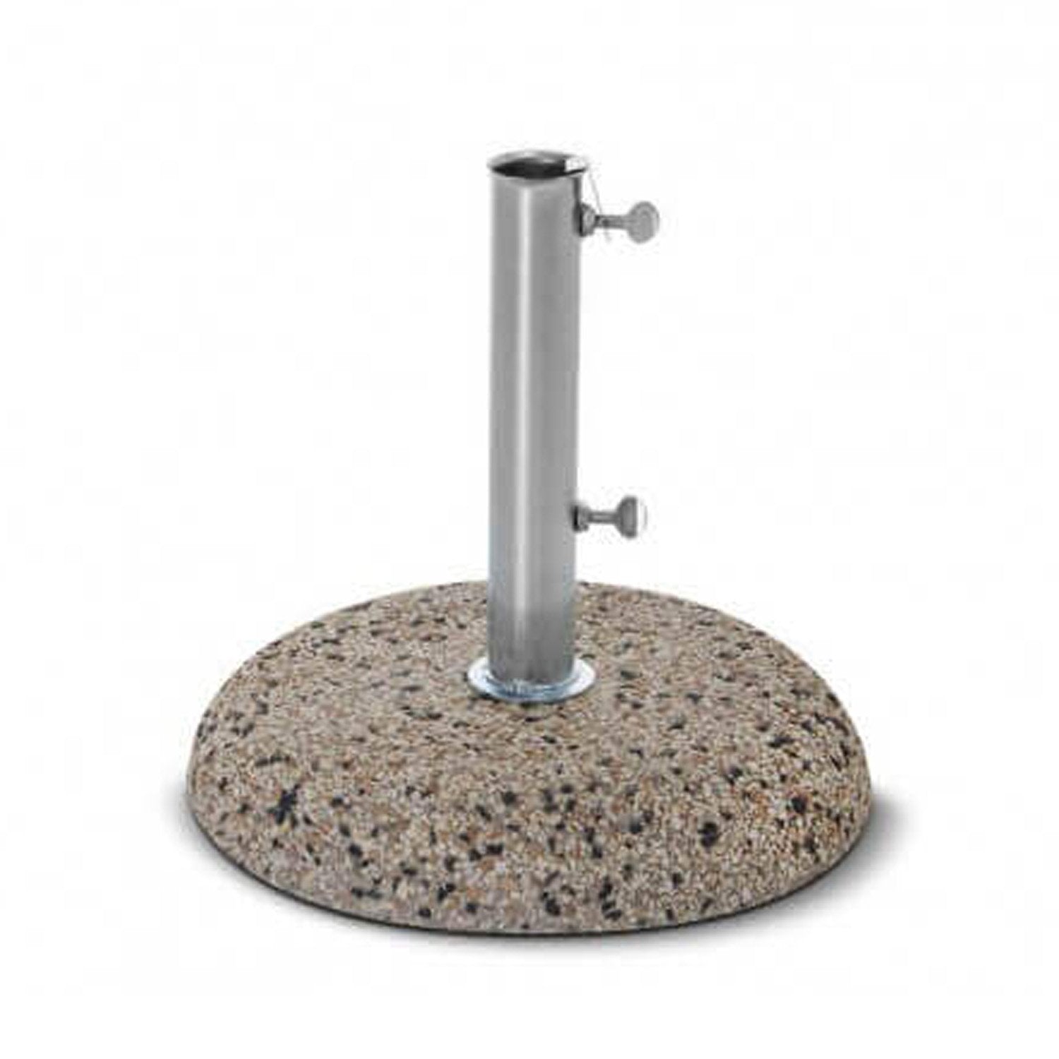 Base per ombrellone palo centrale in ghiaino lavato supporto Grigio base tonda da 35 kg con tubo Ø 55 mm