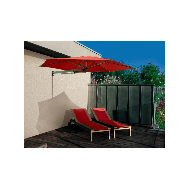 Ombrellone da muro Parrot Made in Italy ø cm 270 - Rosso