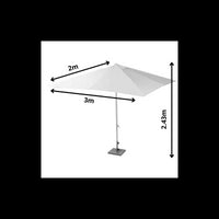 Ombrellone palo centrale 2x3h2,43m bianco panna alluminio michigan (no base)