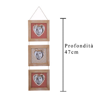 Set 2 Portafoto da Appendere x 3 H 47 cm Dimensione Foto Applicabile 7x10K cm
