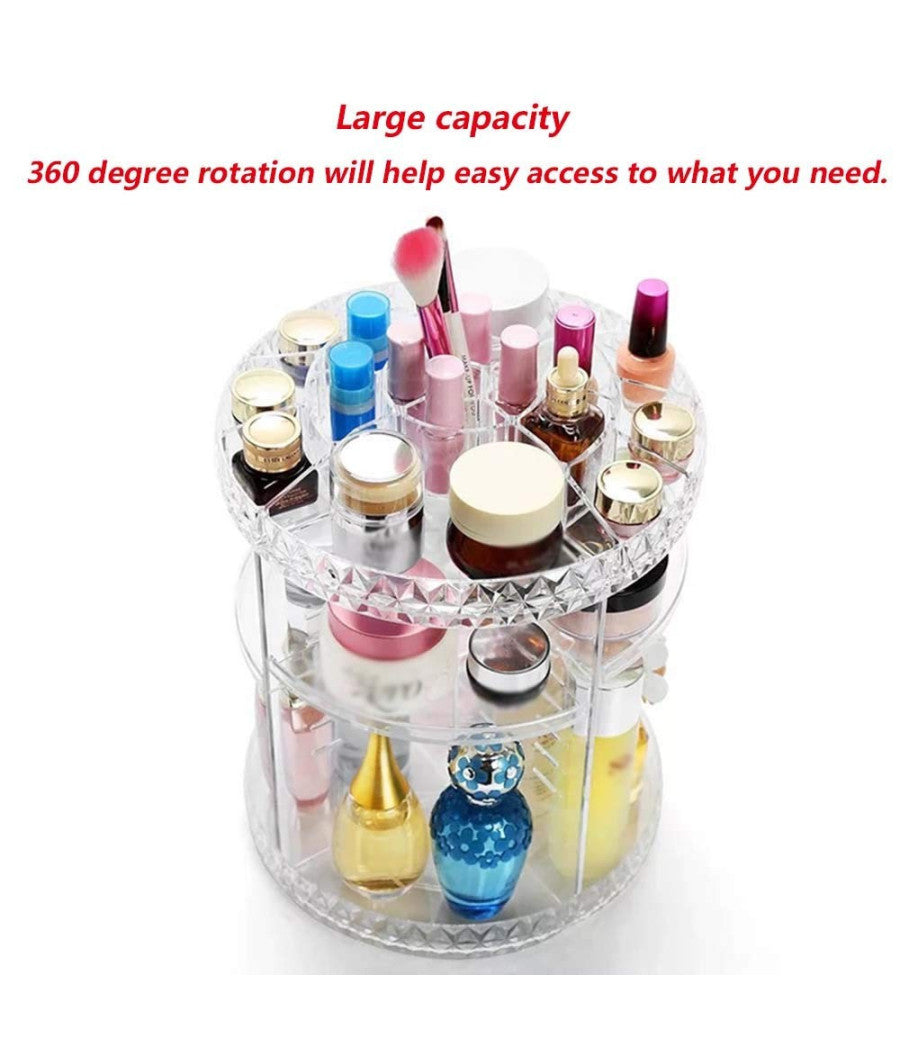 Organizer Espositore Per Trucco Girevole 360° Rotante Cosmetici Profumi Makeup         