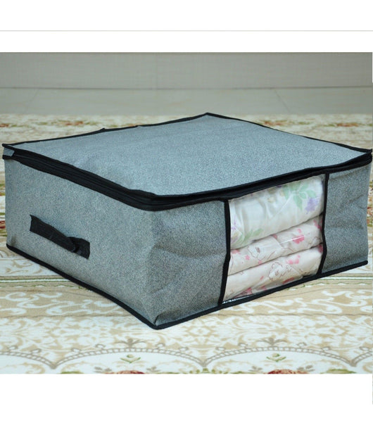 Organizer In Tessuto Contenitore Vestiti Lenzuola Salvaspazio 45x45x20cm         