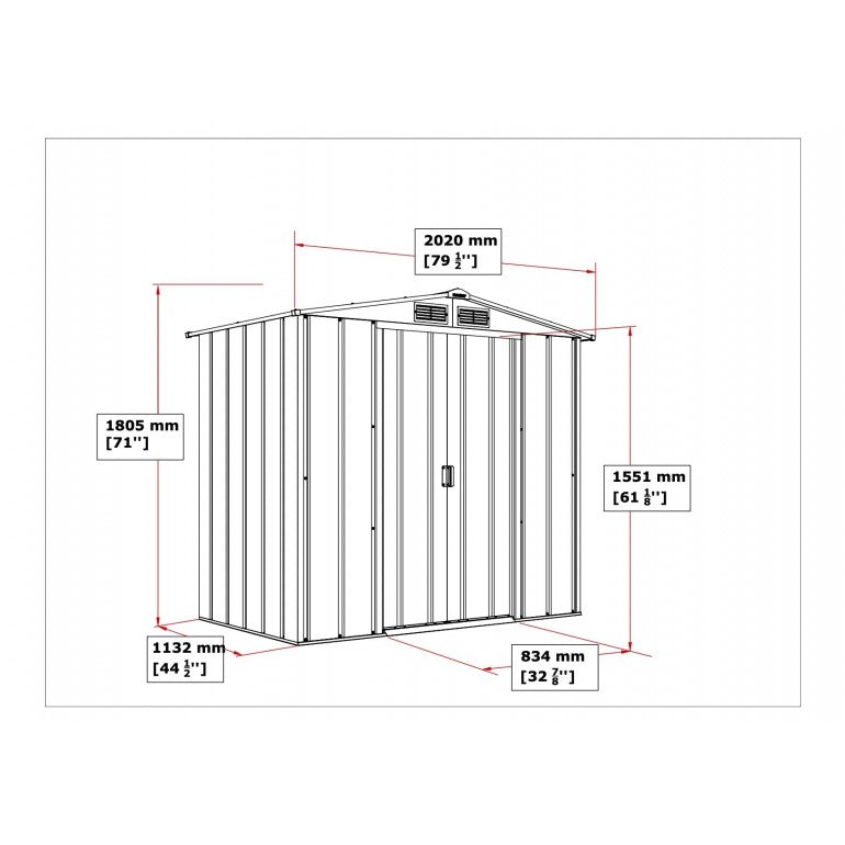 organizza il tuo giardino Casetta in Metallo 6'x4' Duramax by Ezooza 1221 x 2020 x 1805 mm grigia: perfetta nella tua oasi verde