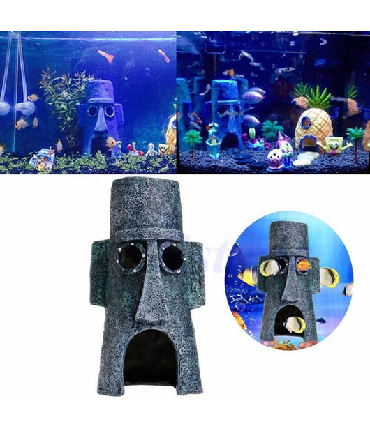 Ornamento Per Acquario Decorativo Casa Casetta Cartone Spongebob Pesci Acqua         