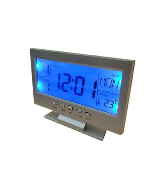 Orologio Sveglia Temperatura Calendario Da Tavolo Lcd Allarme Sonoro Illuminato         