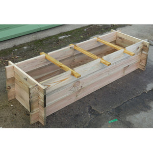 Onlywood Orto Rialzato 4 Scomparti in Legno Trattato 120 x 40 x 36 cm