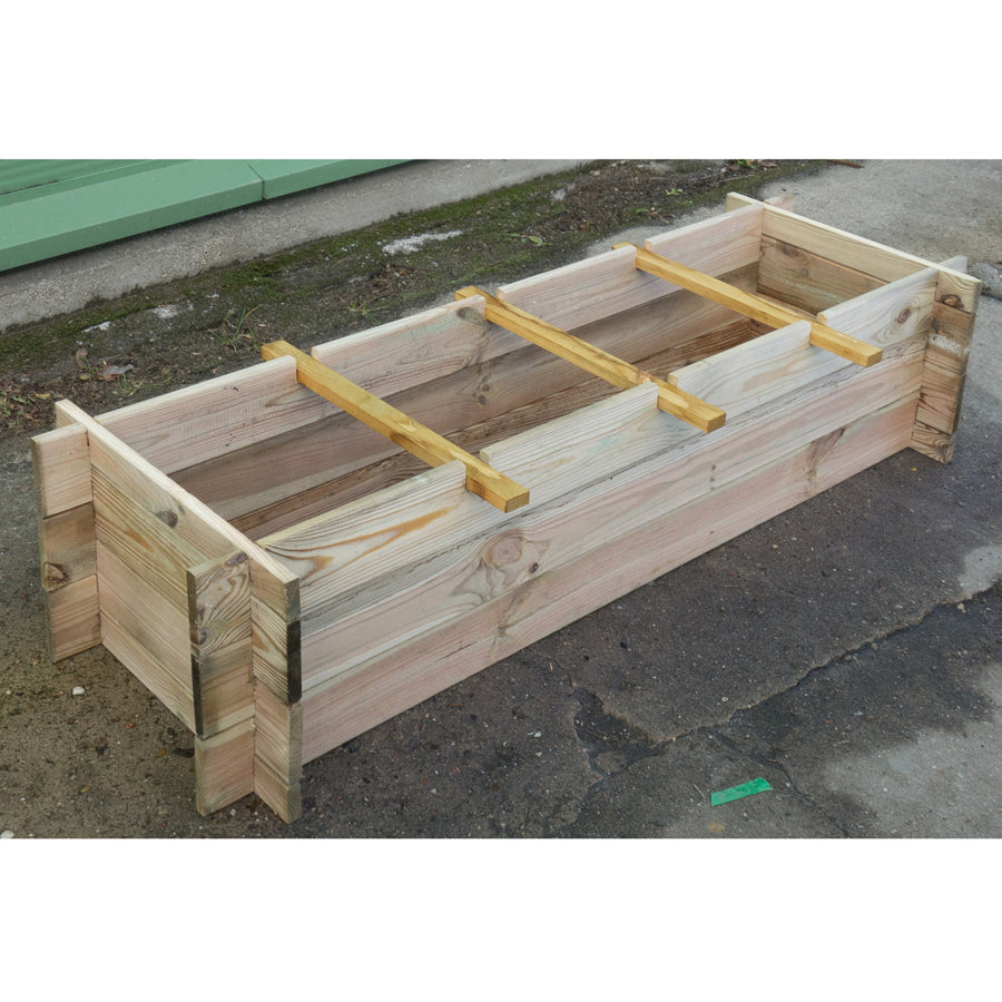 Onlywood Orto Rialzato 4 Scomparti in Legno Trattato 120 x 40 x 36 cm