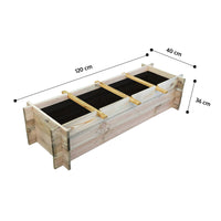 Onlywood Orto Rialzato 4 Scomparti in Legno Trattato 120 x 40 x 36 cm