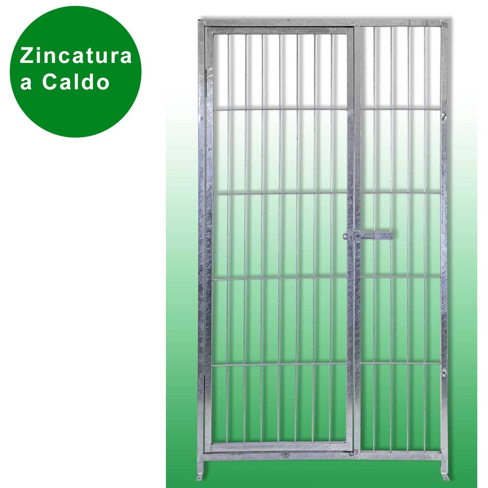 2 pannelli di recinzione con porta zincatura a caldo da 1xh1,80 metri