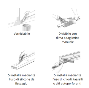 Canale bianco portacavi pvc rigido autoestinguente 40x40mm barra 2 metri