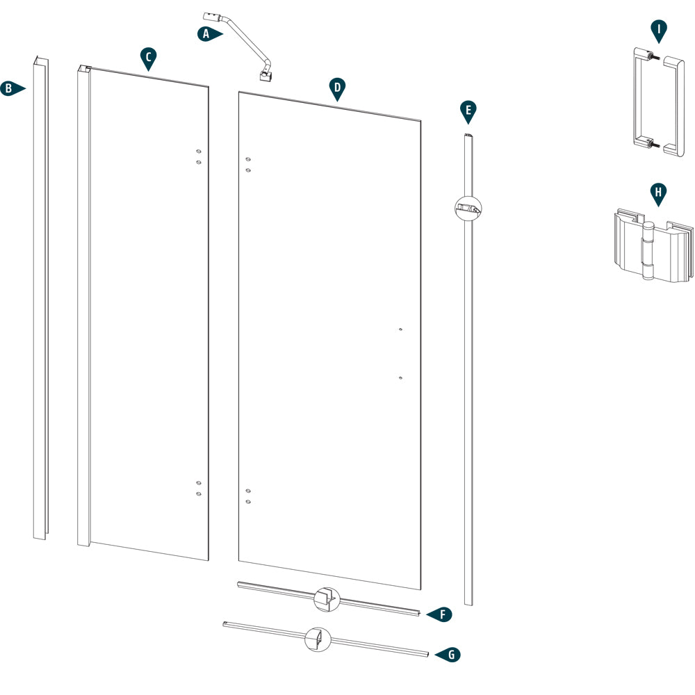 Ogomondo cabina doccia angolare con 2 ante battenti cristallo 8 mm *** misure 77-79x77-79xh195 cm, confezione 1