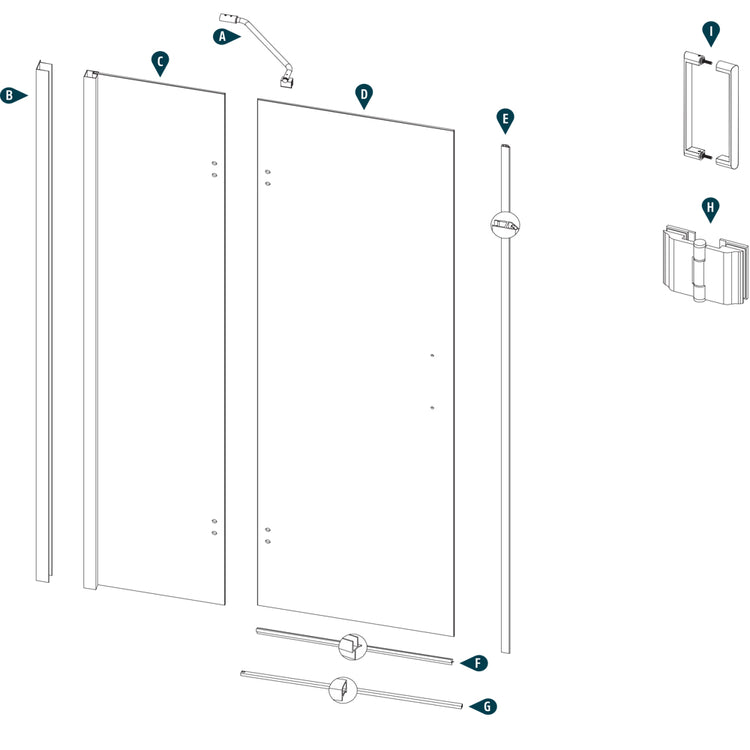 Ogomondo cabina doccia angolare con 2 ante battenti cristallo 8 mm *** misure 77-79x77-79xh195 cm, confezione 1