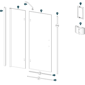 Ogomondo cabina doccia angolare con 2 ante battenti cristallo 8 mm *** misure 67-69x87-89xh195 cm, confezione 1