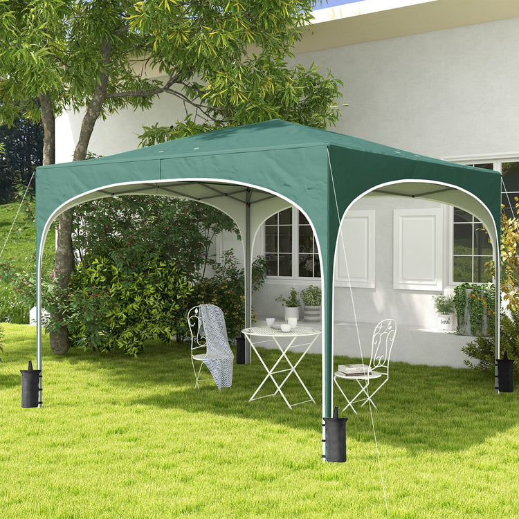 Gazebo Pieghevole 295x295 cm in Acciaio e tessuto Oxford Verde