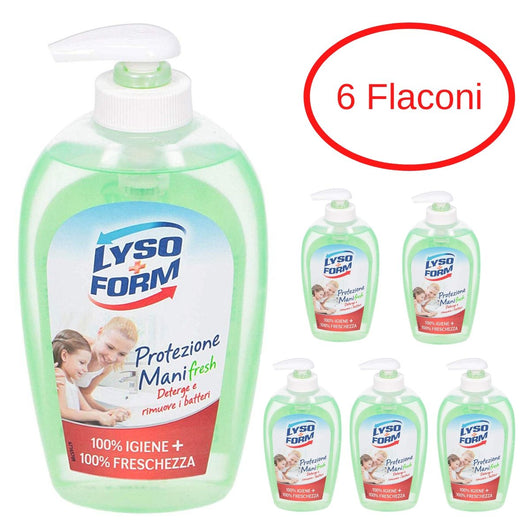 Lyso form detergente protezioni mani fresh confezione 6 flaconi da 250 ml