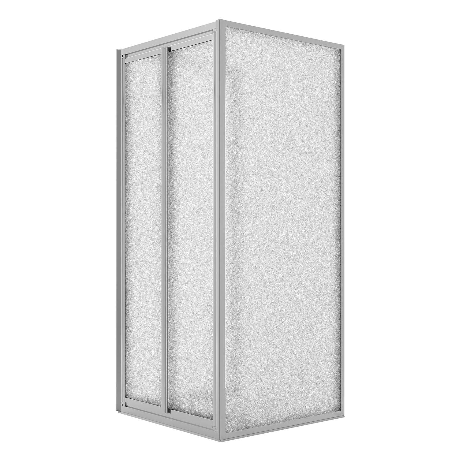 Box Doccia 3 lati 70x70x70CM H198 Cristallo Stampato C 2 Fissi+Saloon 2 Ante Battente 70 mod. West