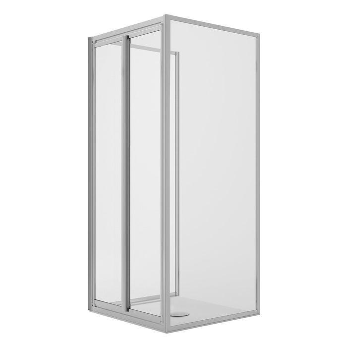 Box Doccia 3 lati 70x90x70CM H198 Cristallo Trasparente 2 Fissi+Saloon 2 Ante Battente 90 mod. West