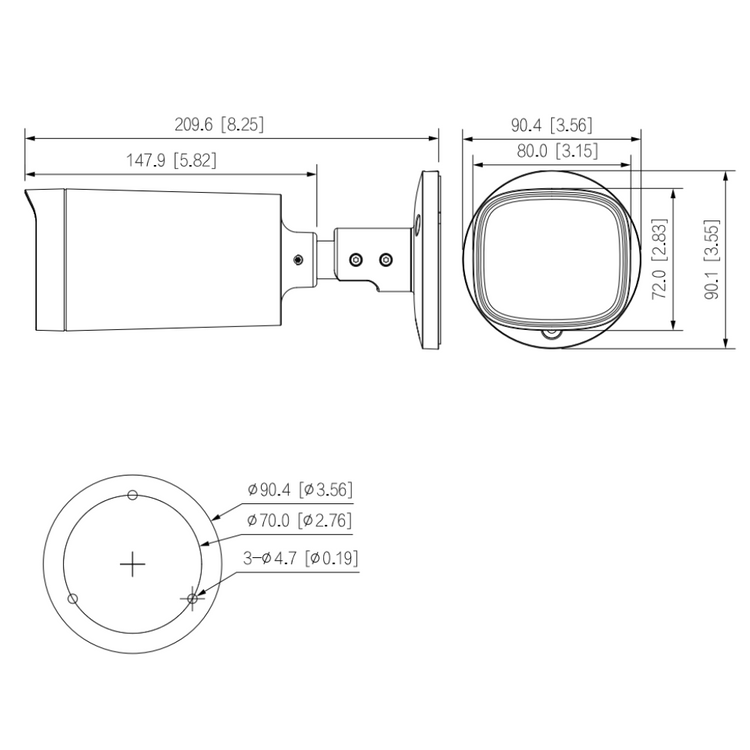 Telecamera varifocale motorizzata bianca modello bullet ir hdcvi 2mpx