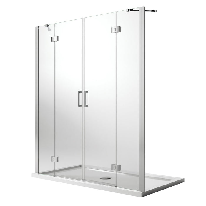 Porta Doccia 240CM H190 Vetro Trasparente con Easy-Clean mod. Flip Anta + Anta