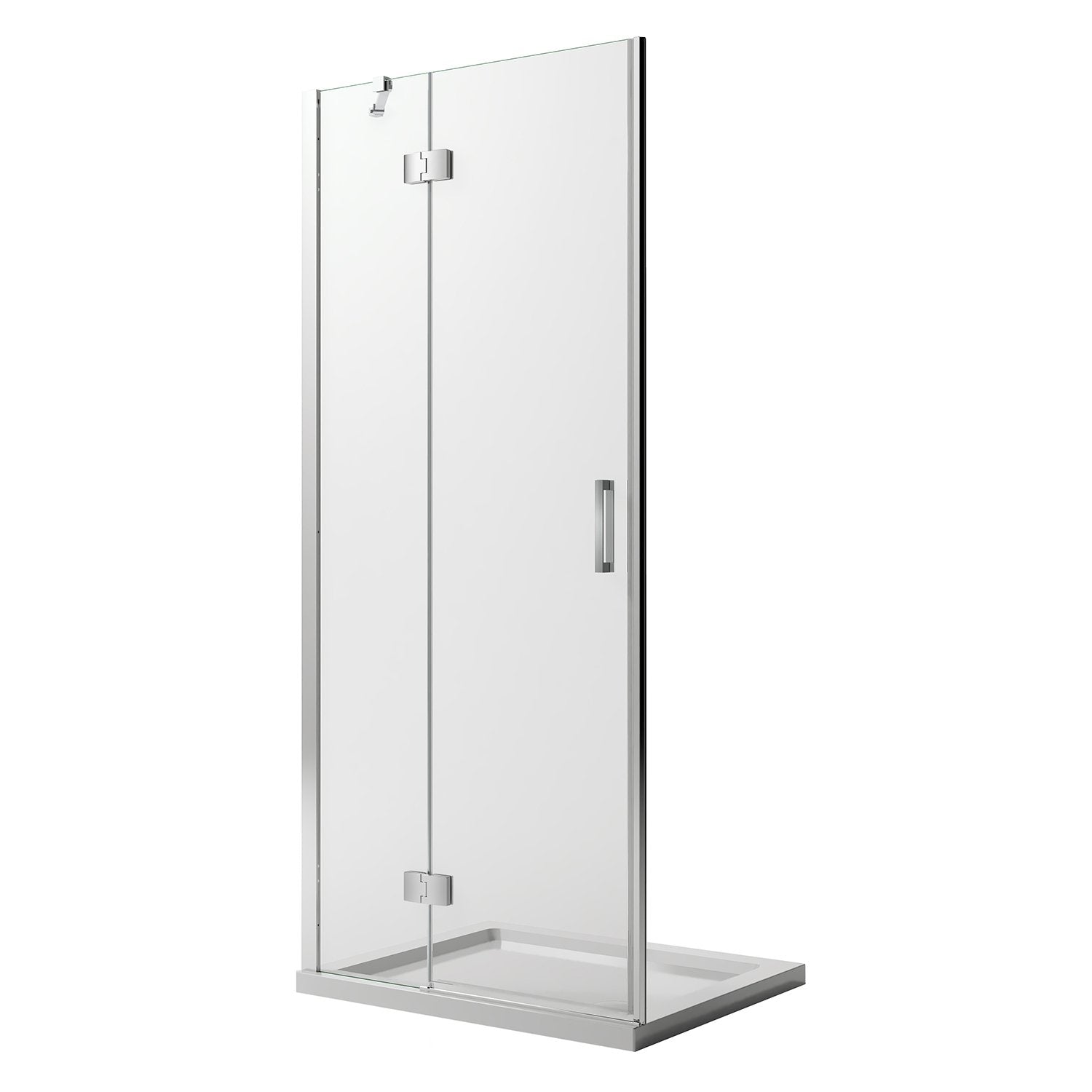 Porta Doccia 80CM H190 Vetro Trasparente con Easy-Clean mod. Flip Anta + Profilo