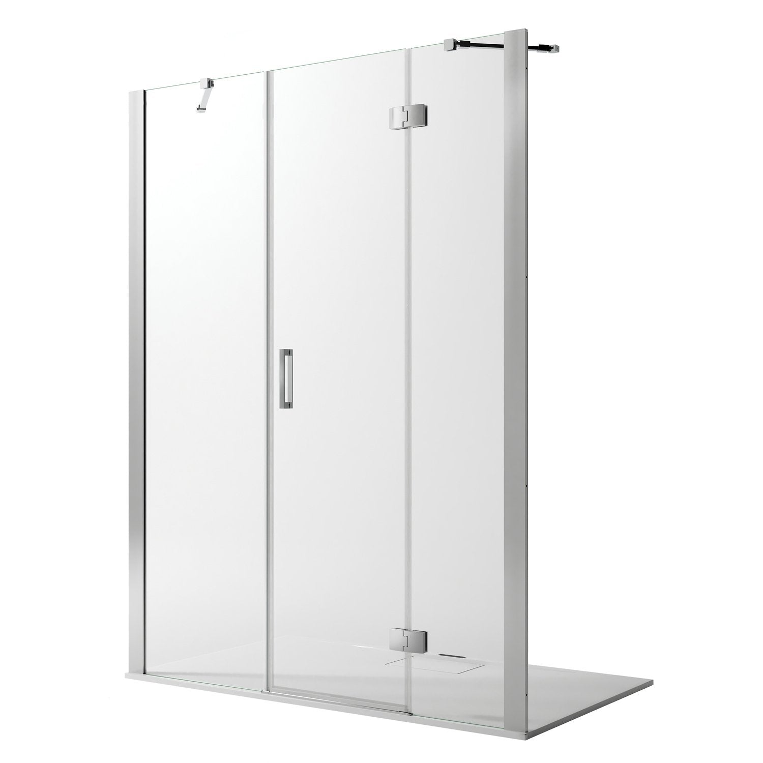 Porta Doccia 105CM H190 Vetro Trasparente con Easy-Clean mod. Flip Anta + Fisso