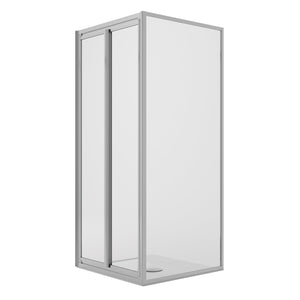 Box Doccia Angolare 70x75CM H185 Cristallo Trasparente Fisso+Saloon 2 Ante Battente 70 mod. Clint