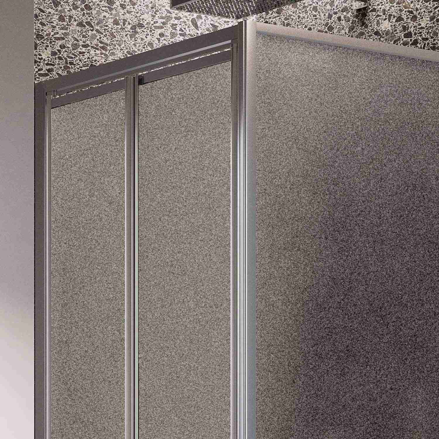 Box Doccia Angolare 70x80CM H185 Cristallo Stampato C Fisso+Saloon 2 Ante Battente 70 mod. Clint