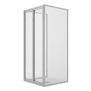 Box Doccia 3 lati 70x70x70CM H185 Cristallo Trasparente 2 Fissi+Saloon 2 Ante Battente 70 mod. Clint