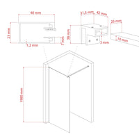 Parete doccia 100 CM in vetro trasparente 8mm mod. Walk in Lato H198