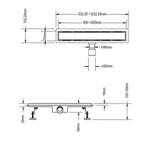 Canalina di scarico doccia in acciaio inox 100 cm x 7 mod. Fill