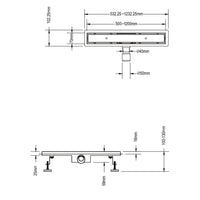 Canalina di scarico doccia in acciaio inox piastrellabile per box doccia 110 cm mod. Tile