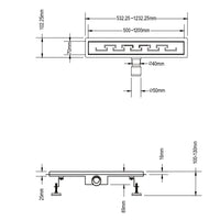 Canalina di scarico doccia in acciaio inox 110 cm mod. Doric