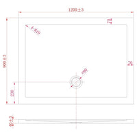 Piatto Doccia Slim 90x120x4 cm Rettangolare Acrilico Bordato Antracite Effetto Pietra mod. Flower