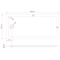 Piatto Doccia Slim 75x160x4 cm Rettangolare Acrilico Bordato Bianco Effetto Pietra mod. Flower