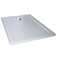 Piatto Doccia Slim 70x140x4 cm Rettangolare Acrilico Bordato Bianco Effetto Pietra mod. Flower