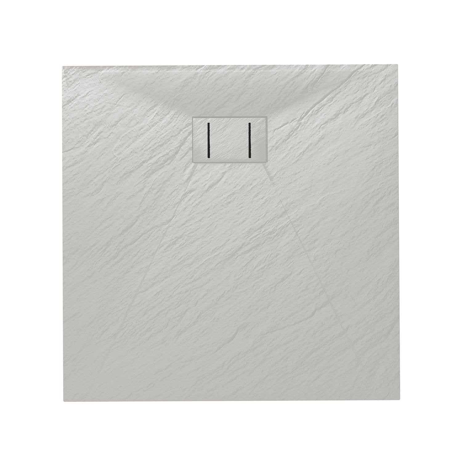 Piatto Doccia 80x80x2 6 CM Quadrato Bianco Effetto Pietra mod. Blend