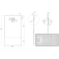 Piatto Doccia 90x170x2 6 CM Rettangolare Bianco Effetto Pietra mod. Blend