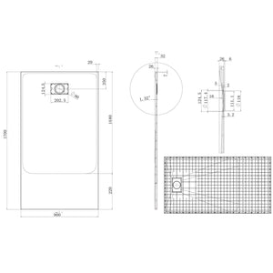 Piatto Doccia 90x170x2 6 CM Rettangolare Bianco Effetto Pietra mod. Blend