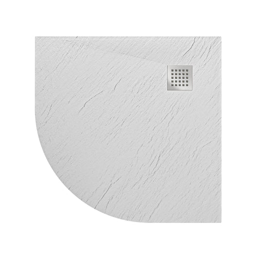 Piatto Doccia 90x90x2 6 CM Semicircolare Bianco Effetto Pietra mod. Blend