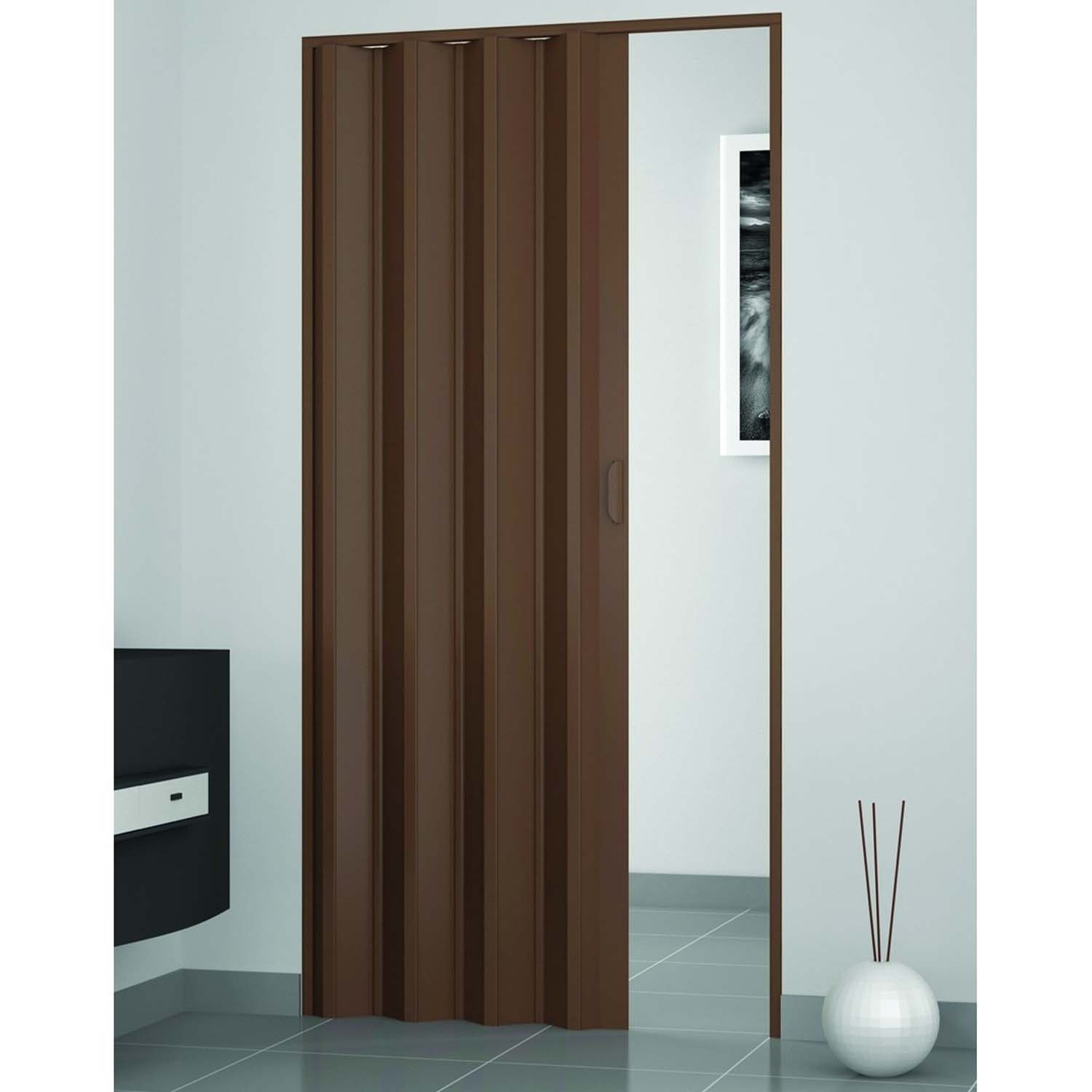 Porta a soffietto da interno in kit in PVC Noce 82x220 cm mod. Simona