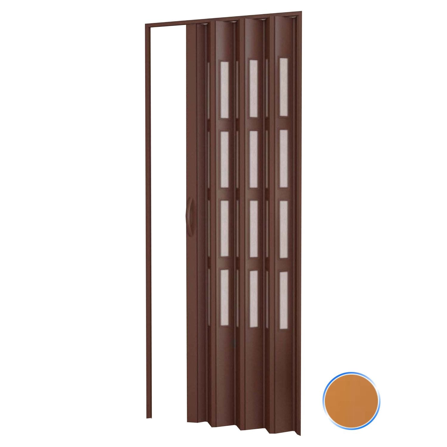 Porta a soffietto da interno in kit con vetri in PVC Douglas 82x210 cm mod. Sonia