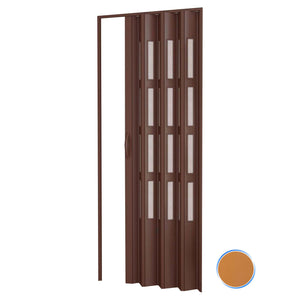 Porta a soffietto da interno in kit con vetri in PVC Douglas 82x210 cm mod. Sonia