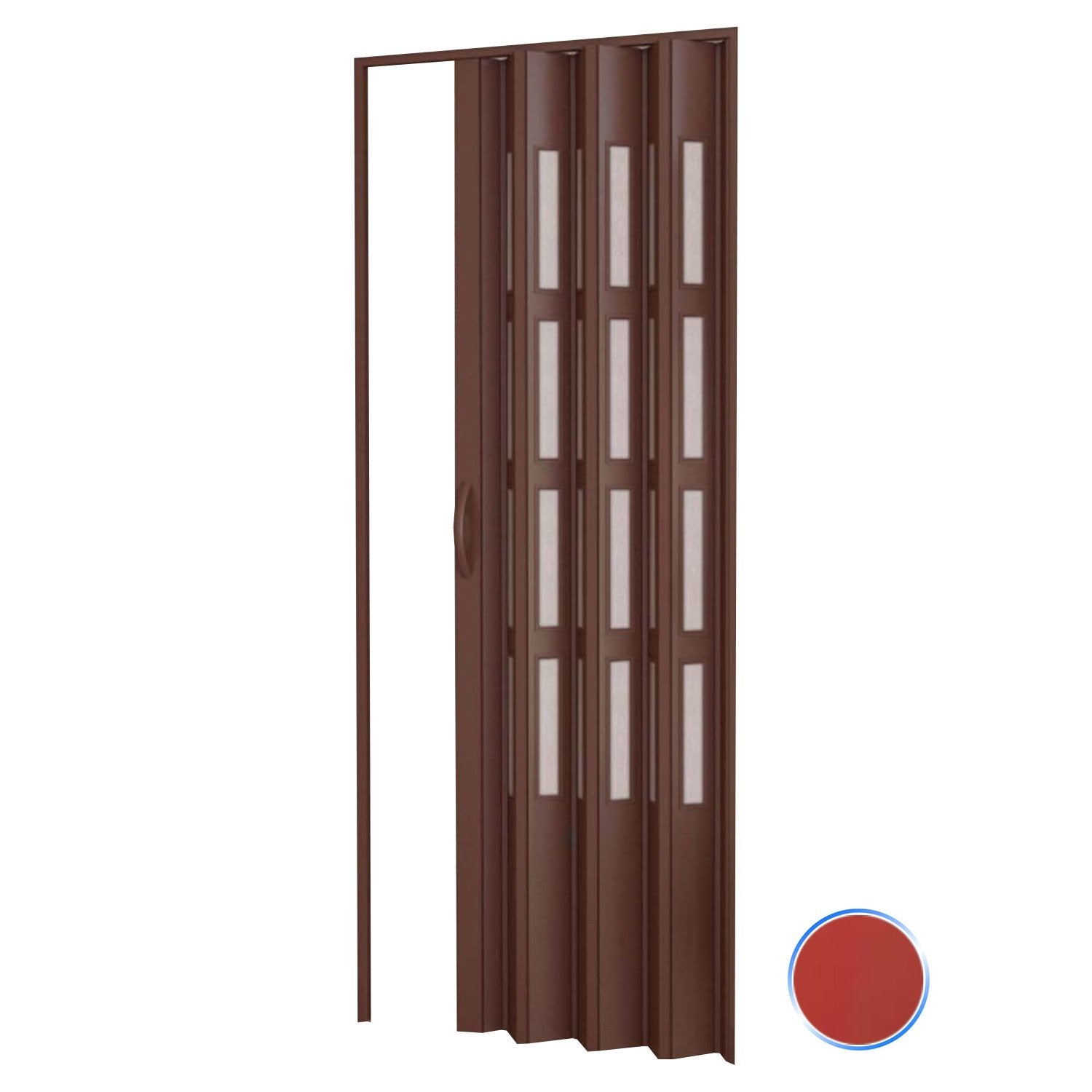 Porta a soffietto da interno in kit con vetri in PVC Rosso 82x210 cm mod. Sonia